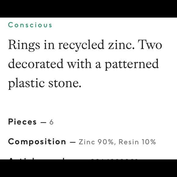 H&M GOLD & PURPLE SET OF 6 FASHION RINGS NEW M/L - Picture 3 of 4